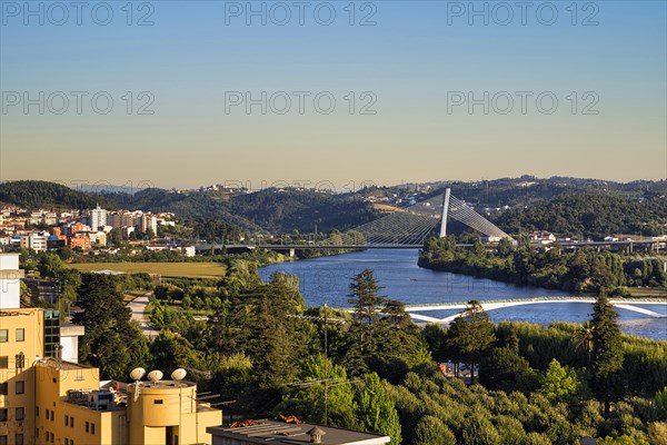 View of Mondego River with Ponte Rainha Santa Isabel and Ponte Pedro e Ines
