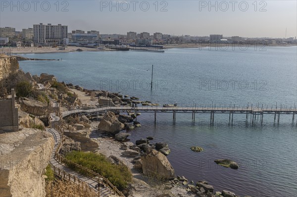 Aktau sandstone cliffs and promenade