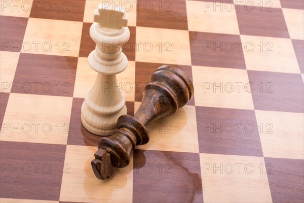 Chess board with chess pieces on it