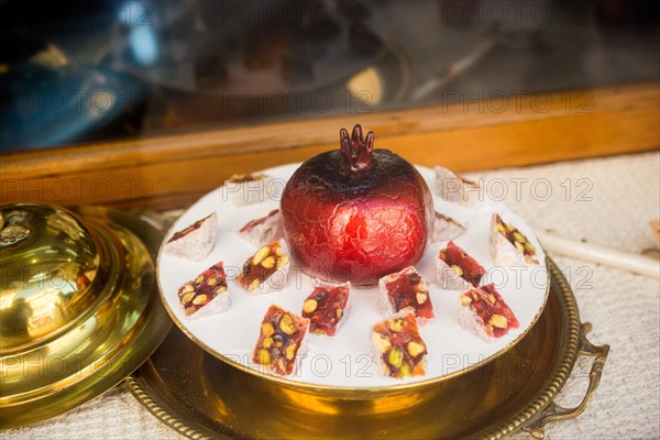 Traditional turkish delight at the bazaar