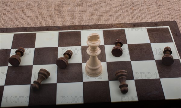 Chess board with chess pieces on it