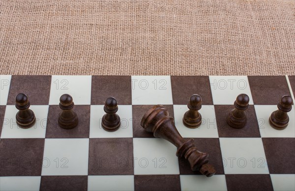 Chess board with chess pieces on it