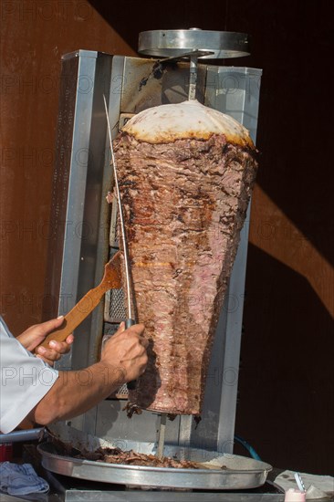 Traditional Turkish Doner Kebab on pole