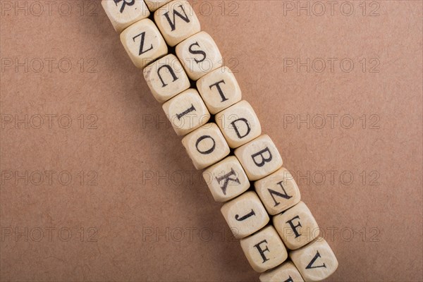 Letter cubes of Alphabet made of wood