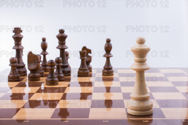 Chess board with chess pieces on it