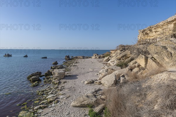 Aktau sandstone cliffs and promenade