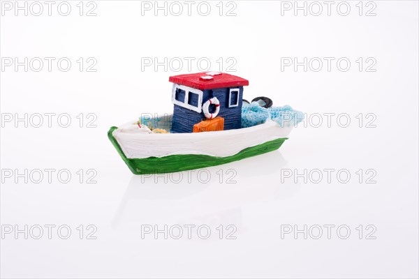 Small Ship model on a white background