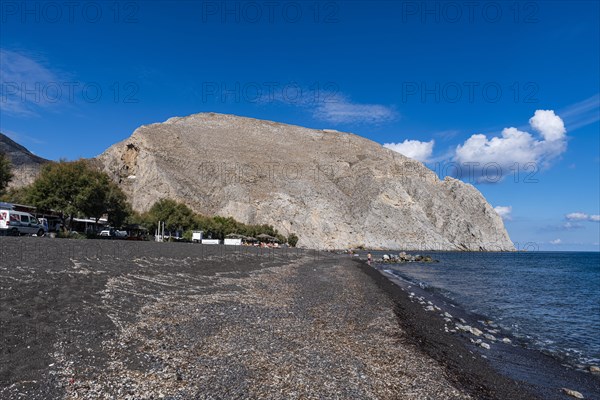 Black lava beach in Perissa