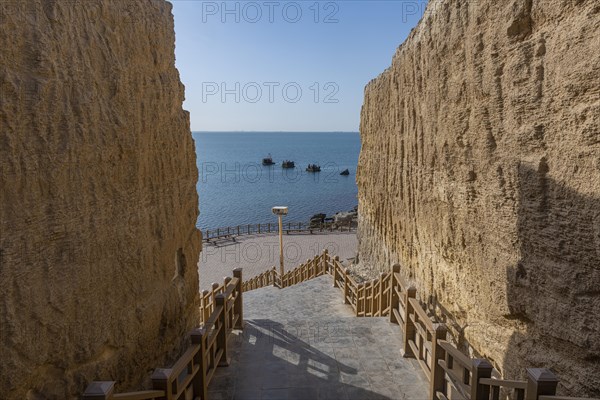 Aktau sandstone cliffs and promenade