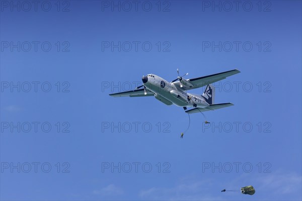 German Armed Forces parachutists during an exercise over Lake Constance