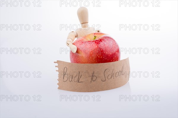 Back to school theme with a red apple