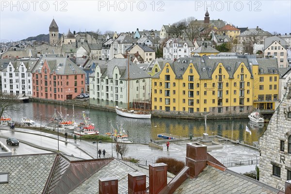 View from the fortress to the art nouveau centre at Brosundet