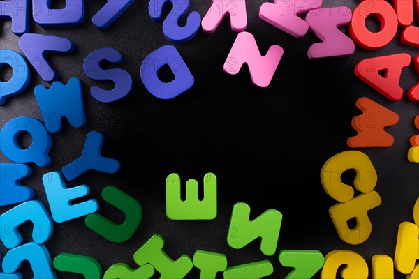 Colorful Letters of Alphabet made of wood