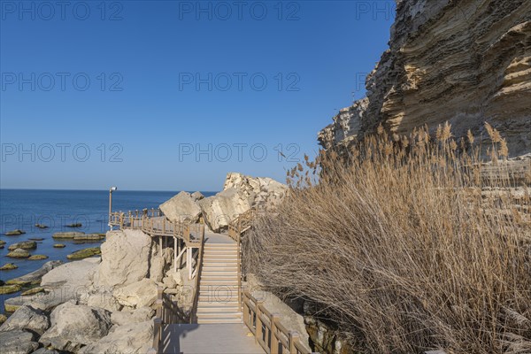 Aktau sandstone cliffs and promenade