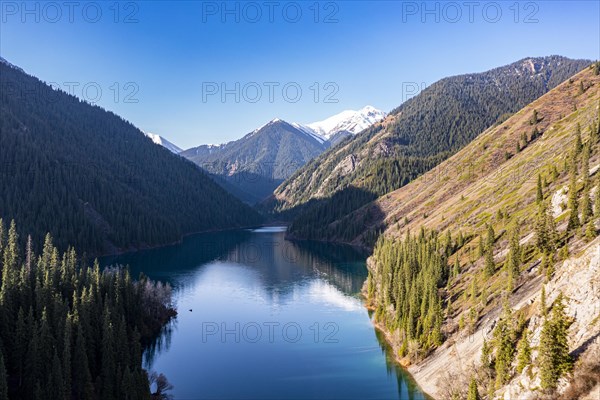 Aerial of the Lower Kolsai lake