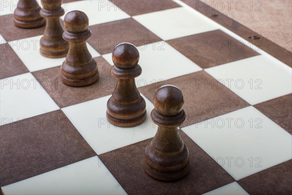 Chess board with chess pieces on it