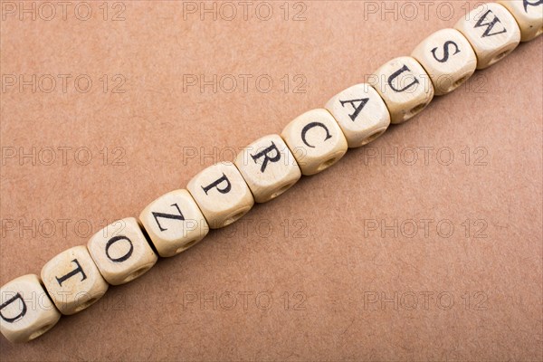 Letter cubes of Alphabet made of wood