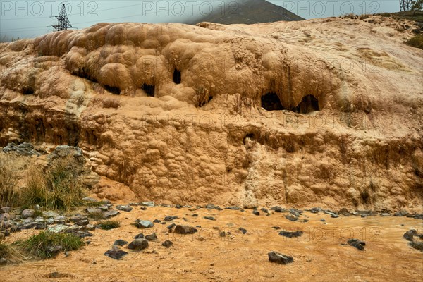 Travertine terraces near the village of Kobi