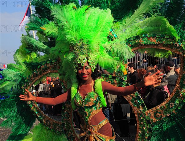 Dancers in the street parade in Menton