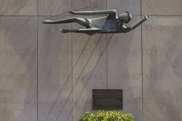 Modern sculpture of Hermes created 1961 by the sculptor Georg Breuninger