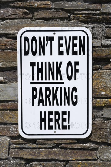 English language no parking sign