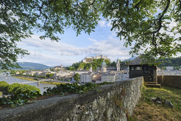 View from the Kapuzinerberg to the Hohen Salzburg Fortress