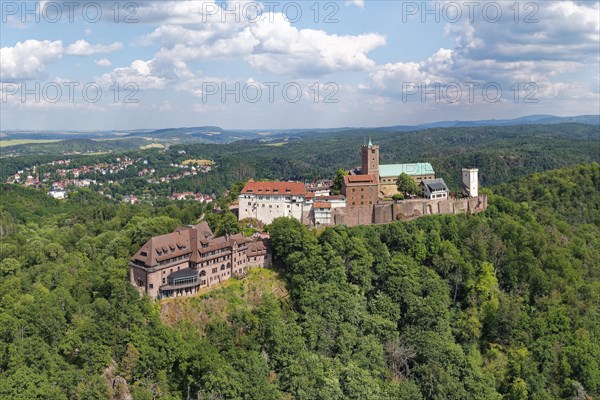 On the left Wartburg Gasthof. Hotel