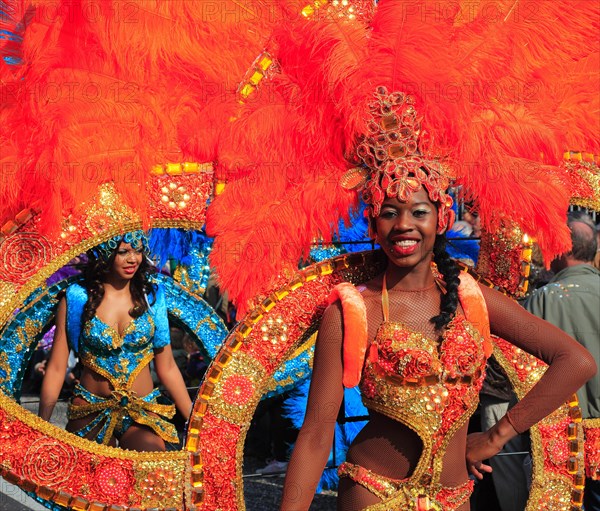 Dancers in the street parade in Menton