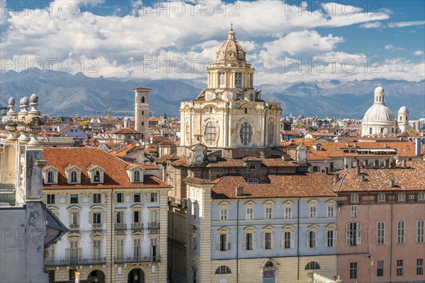 View from Palazzo Madama across Piazza Castello to the dome of the church of San Lorenzo