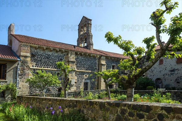 Esteil village. Church Saint Jean. Livradois-Forez Regional Nature Park. Puy de Dome department. Auvergne-Rhone-Alpes. France