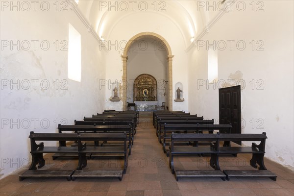 Interior view of the parish church Igreja de Nossa Senhora da Graca on the site of the Fortaleza de Sagres fortress