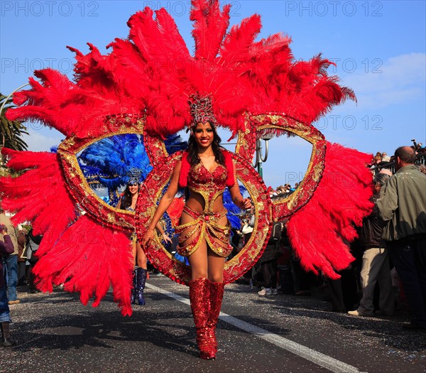 Dancers in the street parade in Menton