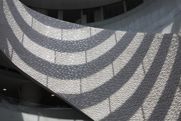 Futuristic atrium with light and shadow