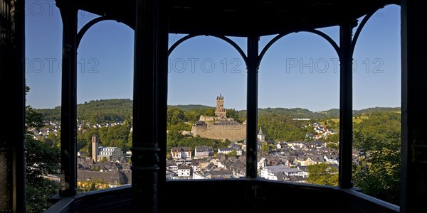 View from the Bismark Temple of Dillenburg with the Wilhelmsturm and the Altsatdt