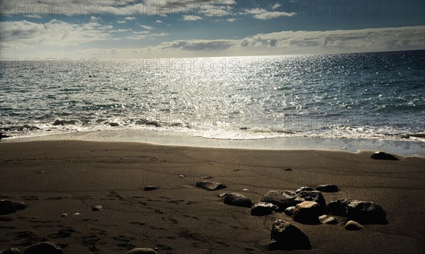 Bathing season at black volcanic beaches is also February