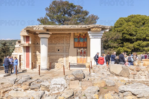 Groups of tourists at the South Propylon