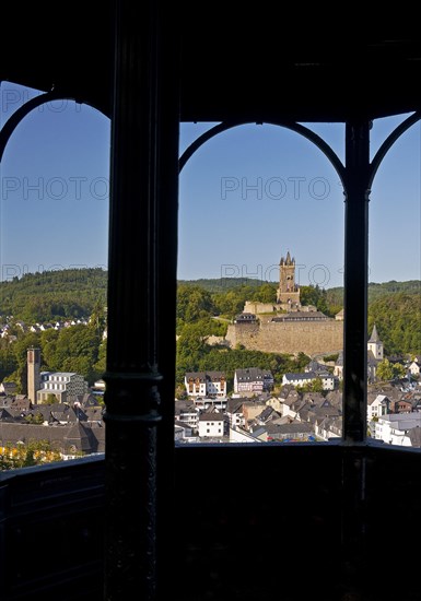 View from the Bismark Temple of Dillenburg with the Wilhelmsturm and the Altsatdt