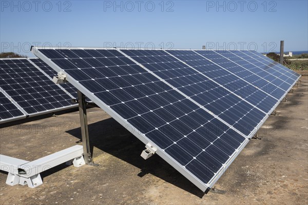 Solar panels on the grounds of the Fortaleza de Sagres fortress