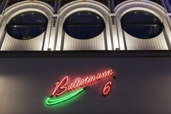 Pub with illuminated sign Ballermann 6