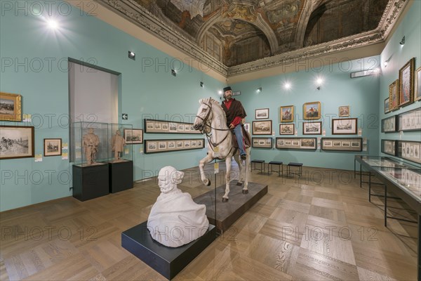 Bust and equestrian statue