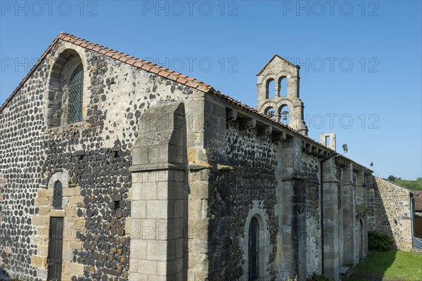 Esteil village. Church Saint Jean. Livradois-Forez Regional Nature Park. Puy de Dome department. Auvergne-Rhone-Alpes. France