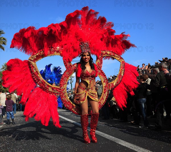 Dancers in the street parade in Menton