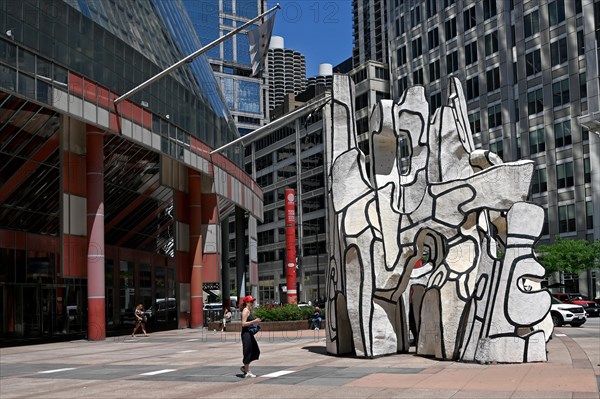 Sculpture Snoopy in the Mixer by Jean Dubuffet in front of the Atrium Mall Chicago