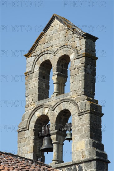 Esteil village. Church Saint Jean. Livradois-Forez Regional Nature Park. Puy de Dome department. Auvergne-Rhone-Alpes. France