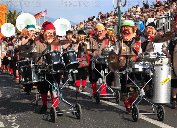 Music band at the street parade in Menton