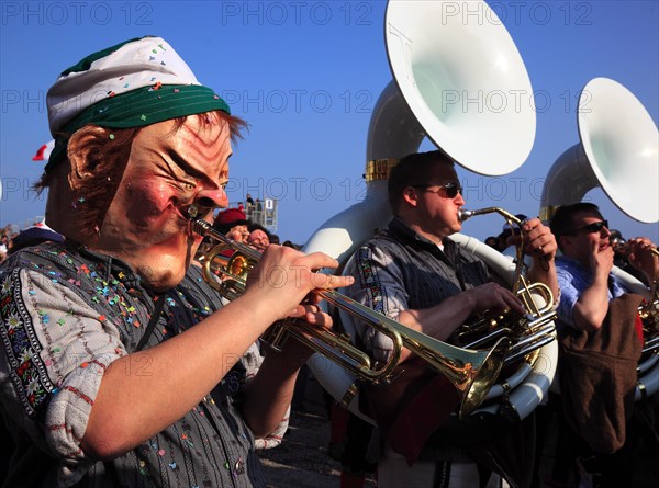 Musicians at the street parade in Menton