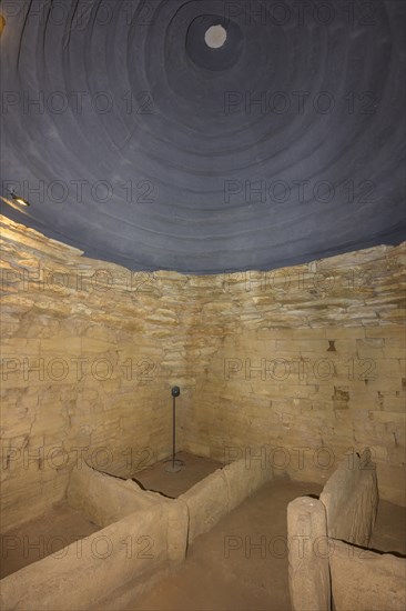 Interior view of reconstructed tumulus Podere San Cerbone