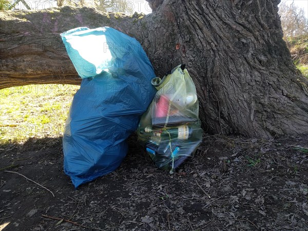 Illegally dumped rubbish in a nature reserve