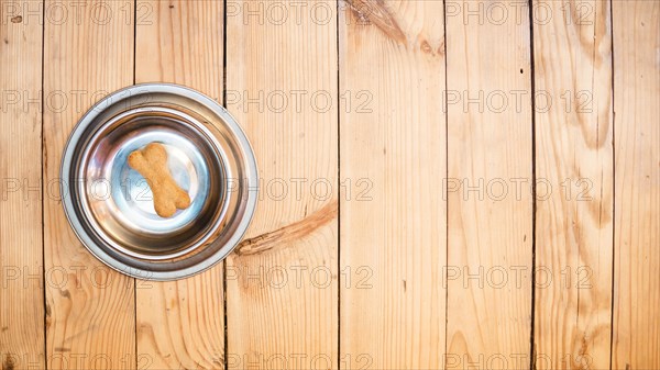 Dog food bowl with bone