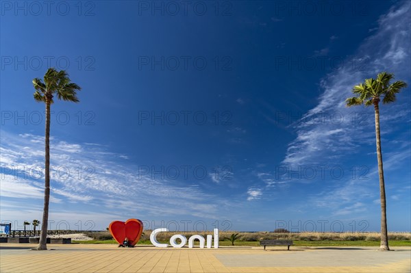 Love Conil sign on the seafront Conil de la Frontera